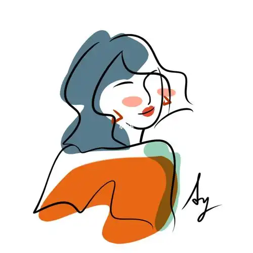 线条创意手绘头像