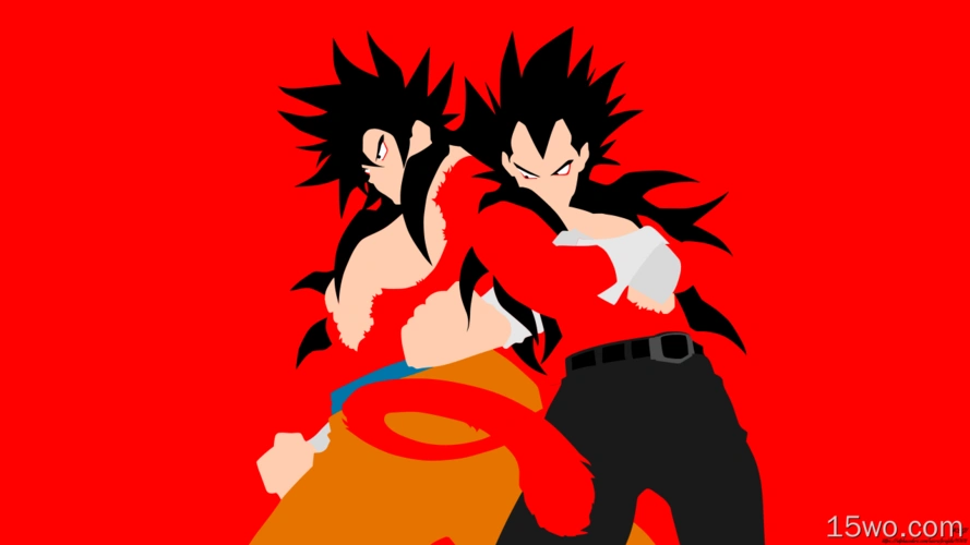 e屋壁纸为你提供高清的动漫 龙珠gt 七龙珠 goku vegeta black hair