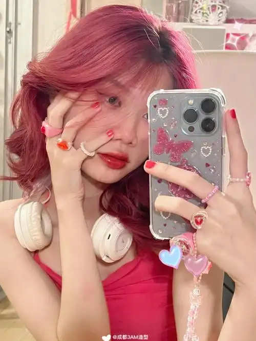 仙女新发色桃粉色显白掉色好看成都染发