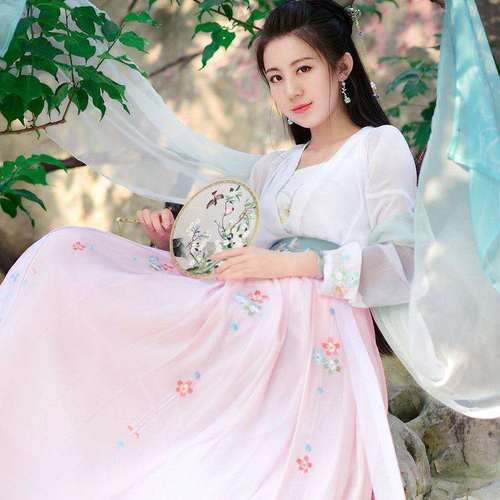古装汉服女学生如梦霓裳对襟齐腰襦裙素日常汉服女中国风仙女服装