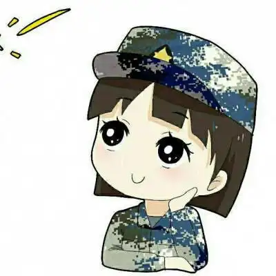 军人军嫂情侣卡通头像一左一右迷彩可爱 军人情侣头像一男一女分开