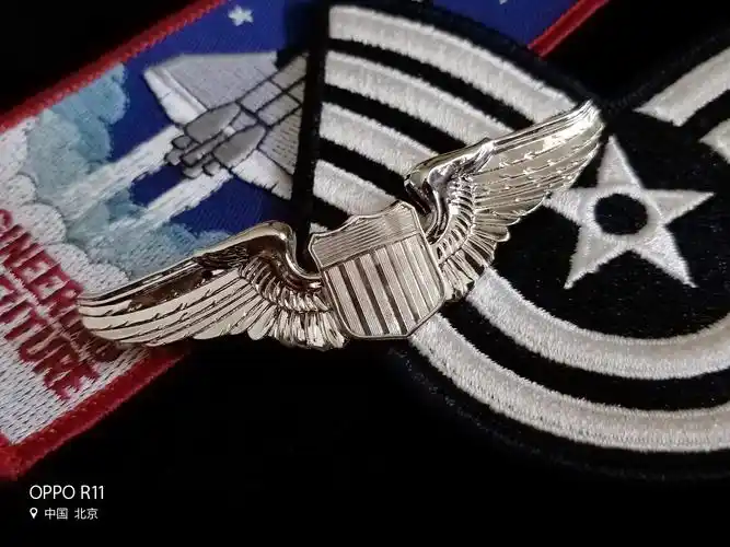 美式空军航空兵初级飞行军官胸章美国飞行员飞行胸标银色飞行徽章