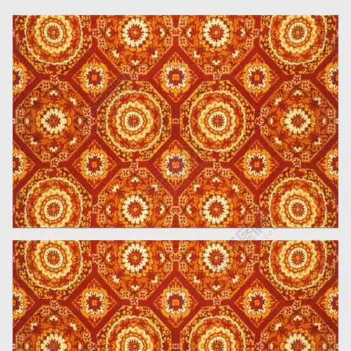 红黄相间花纹地毯贴图素材
