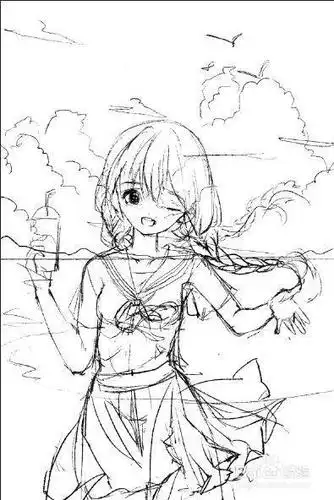 动漫插画场景图如何画?