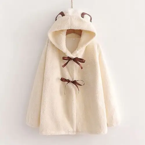 羊羔毛外套女棉服2020新款秋冬日系学生卡通可爱宽加绒松棉衣潮34