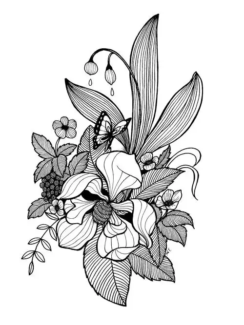 简笔画手绘线描插画