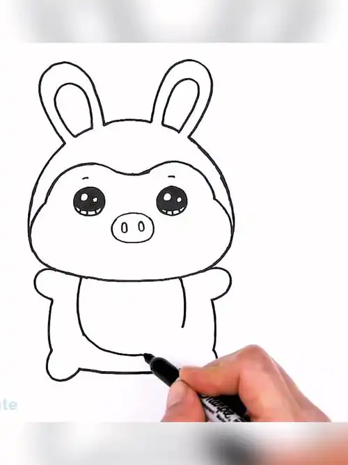 你就是我心中最可爱的小猪我要把你画出来