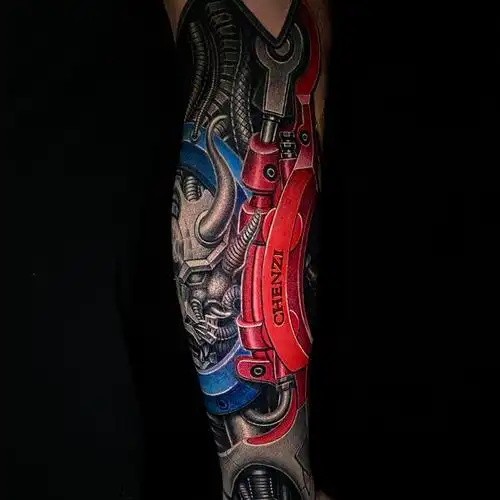 机械腿-国魂未完成_纹身吧社区 - 纹身大咖