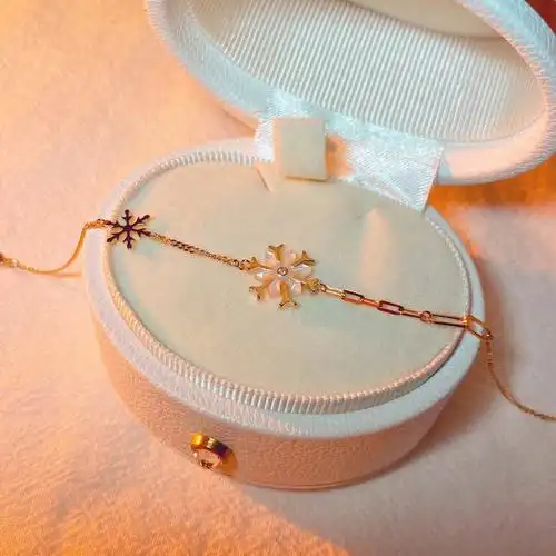 18k金76雪花手链