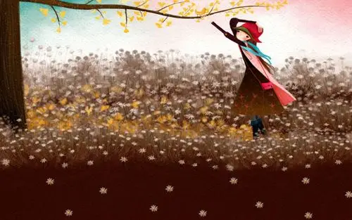 唯美手绘女孩,高清图片,艺术壁纸-回车桌面