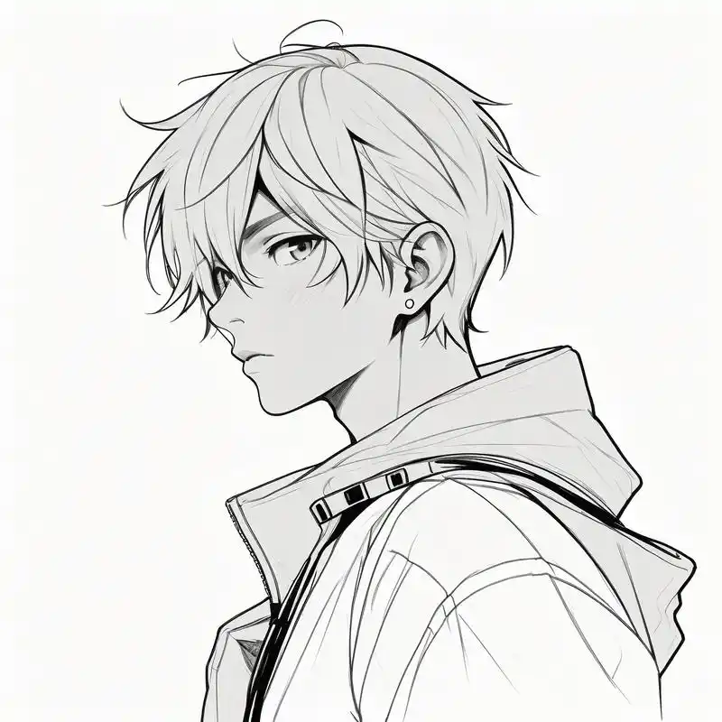 90帅气男生侧脸头像78