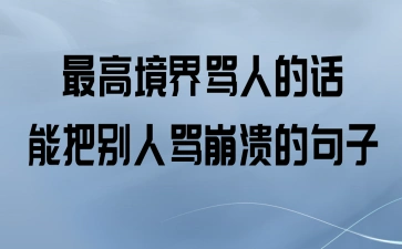 最高境界骂人的话_能把别人骂崩溃的句子