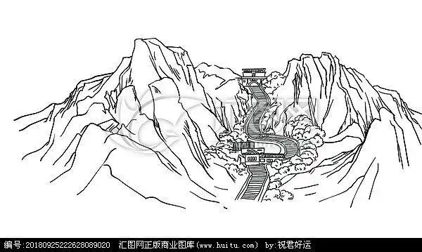 泰山插画泰山十八盘