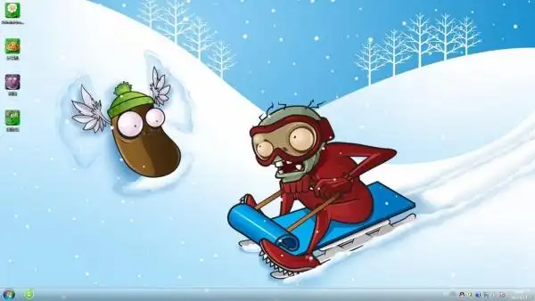 植物大战僵尸潜水僵尸滑雪win7电脑主题