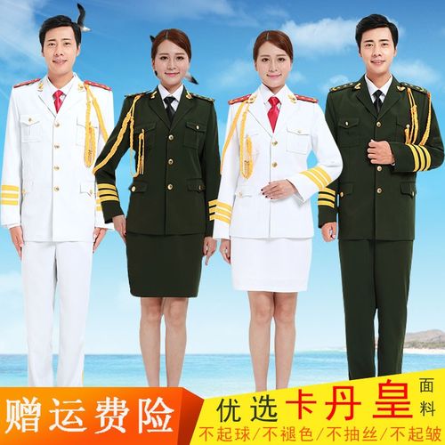 军装礼服升旗手服装军乐队军鼓制服女文工团合唱舞台演出服装成人