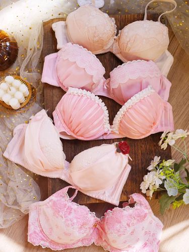 粉色糖心公主合辑可爱文胸萌妹子少女内衣萝莉胸罩65bc75d甜美bra