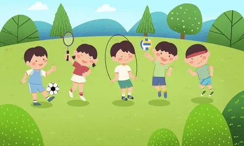 卡通手绘儿童运动会人物素材