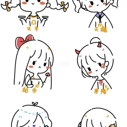 12星座女孩简笔画又简单又可爱63