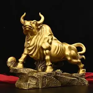 纯铜牛摆件旺财牛生肖牛旺市牛牛气冲天居家客厅办公室桌面装饰品