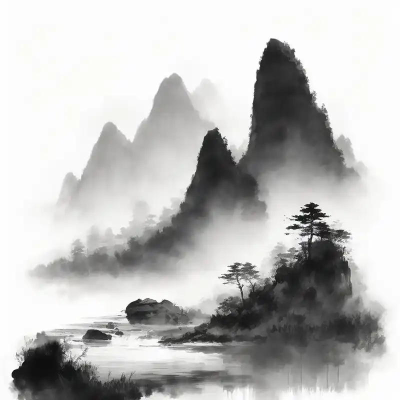 中国风水墨山水头像9015 探索中国传统文化的韵味,这组水墨山水