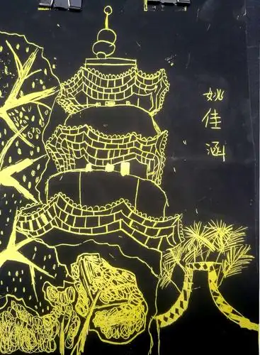 享画少儿艺术写生班孩子作品《乌塔》