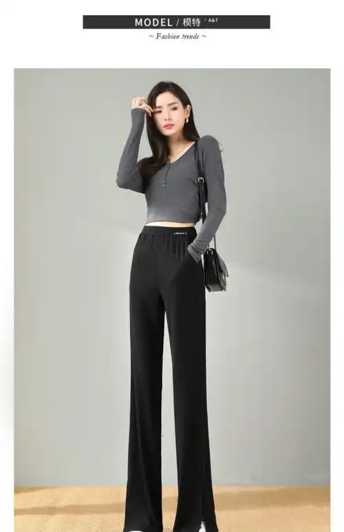 女裤裤型:阔腿裤裤长:长裤服装款式细节:口袋厚薄:常规年份季节:2022