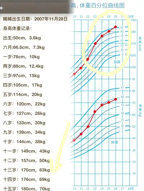 📊 男孩生长曲线图解析