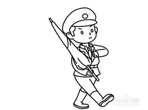 中国国庆的装备部队的简笔画