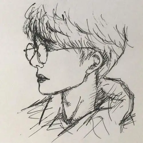 画画  #速写  #速写人物  #圆珠笔  #圆珠笔画  #画帅哥  #薯队长