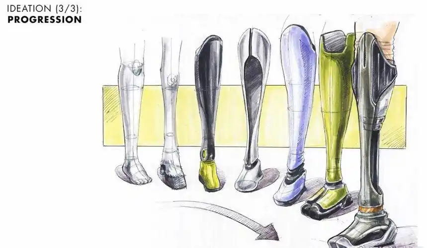 专为残疾人攀岩使用的假肢腿设计,设计灵感来源山羊的腿