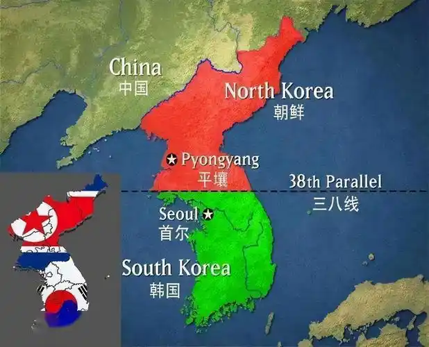 他们看着朝鲜地图.
