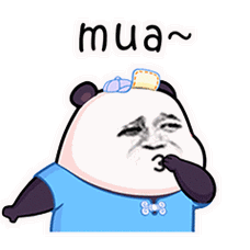 mua~飞吻 - 熊猫头聊天动态表情包_斗图表情