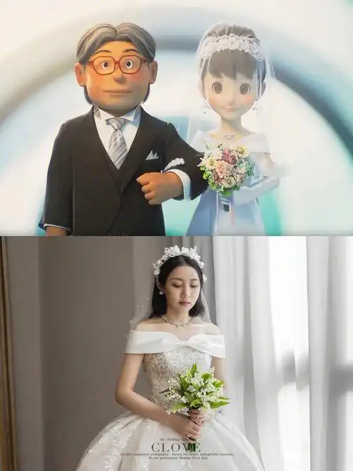 重庆试纱无法拒绝的哆啦a梦同款婚纱