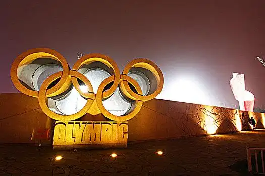 奥林匹克公园,地标,建筑,火炬,雕塑,五环中国,北京,全景,夜景,奥运会