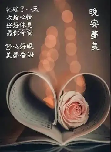 睡前晚安问候图片带字温馨