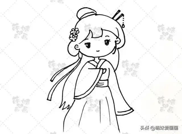 小女孩简笔画图片大全可爱,简笔画女孩图片可爱(简单又可爱的小公主简