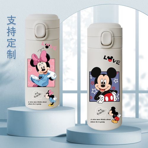 不锈钢大容量保温杯可爱卡通杯子男女儿童便携米奇米妮情侣水杯子