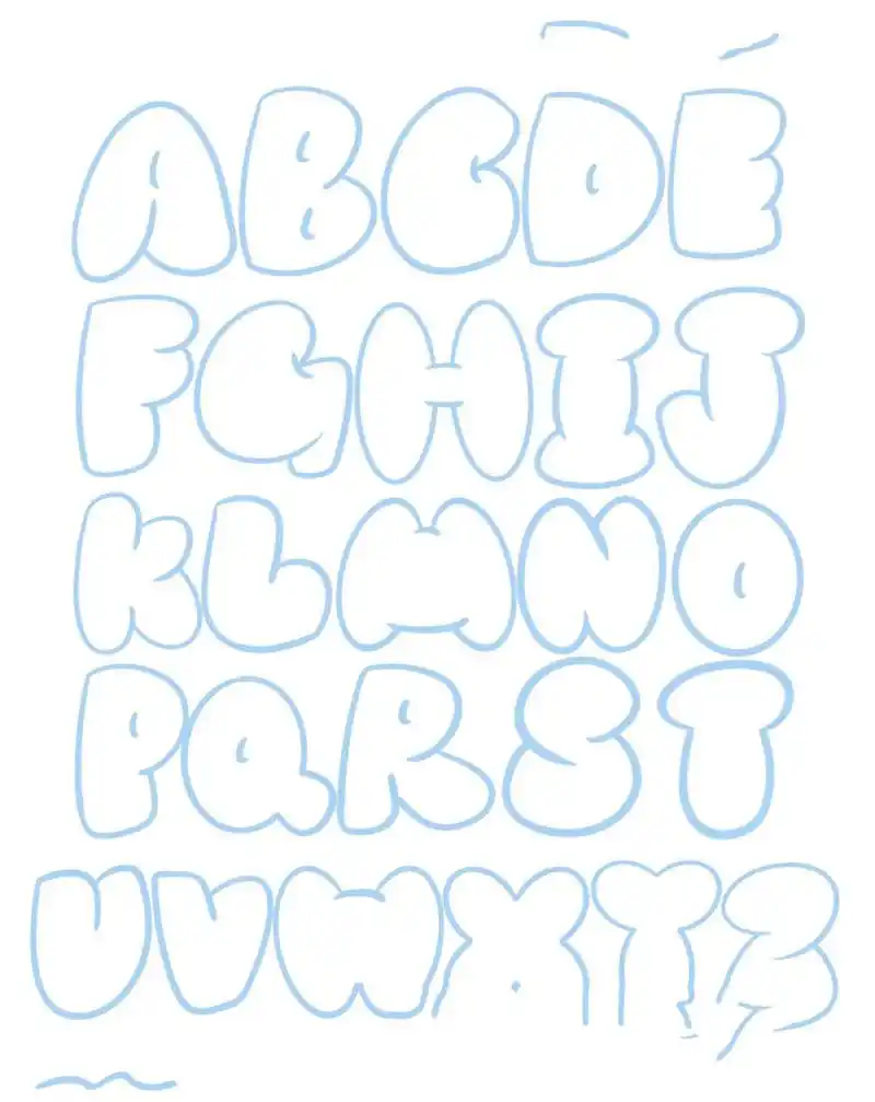 泡泡01字母表     字母涂鸦 泡泡01字母表 原创字母表 不可以74