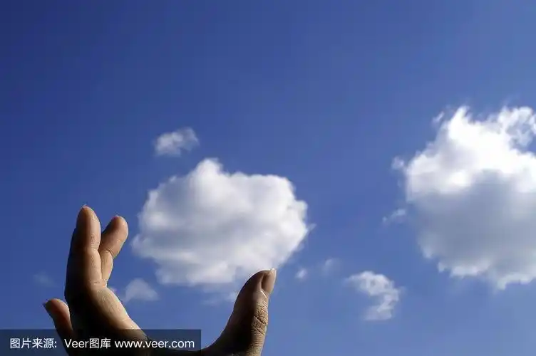 手抓住云