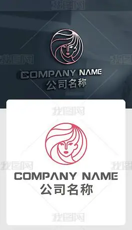 原创线条美女头像logo-版权可商用