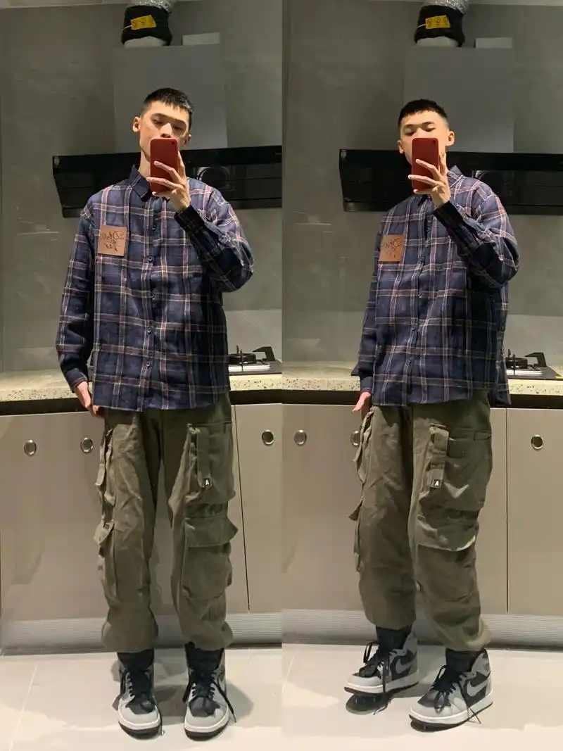男生春季穿搭|格子衬衫工装裤搭配.整体看起来酷帅十足 潮流时 - 抖音