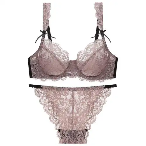 花妃心物 超薄蕾丝大胸显小收副乳上托聚拢性感内衣大码文胸