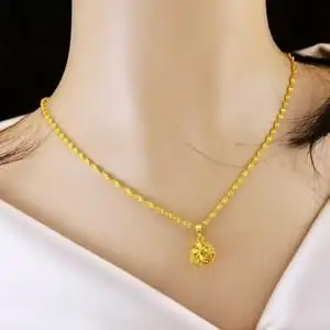 老凤祥云转运珠女18k黄金项链不掉色饰品锁骨链网红传承999