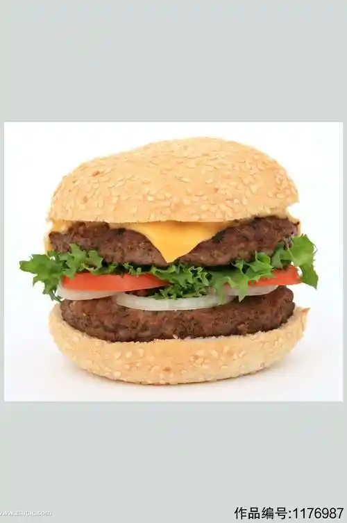 黑椒牛排汉堡美食图片