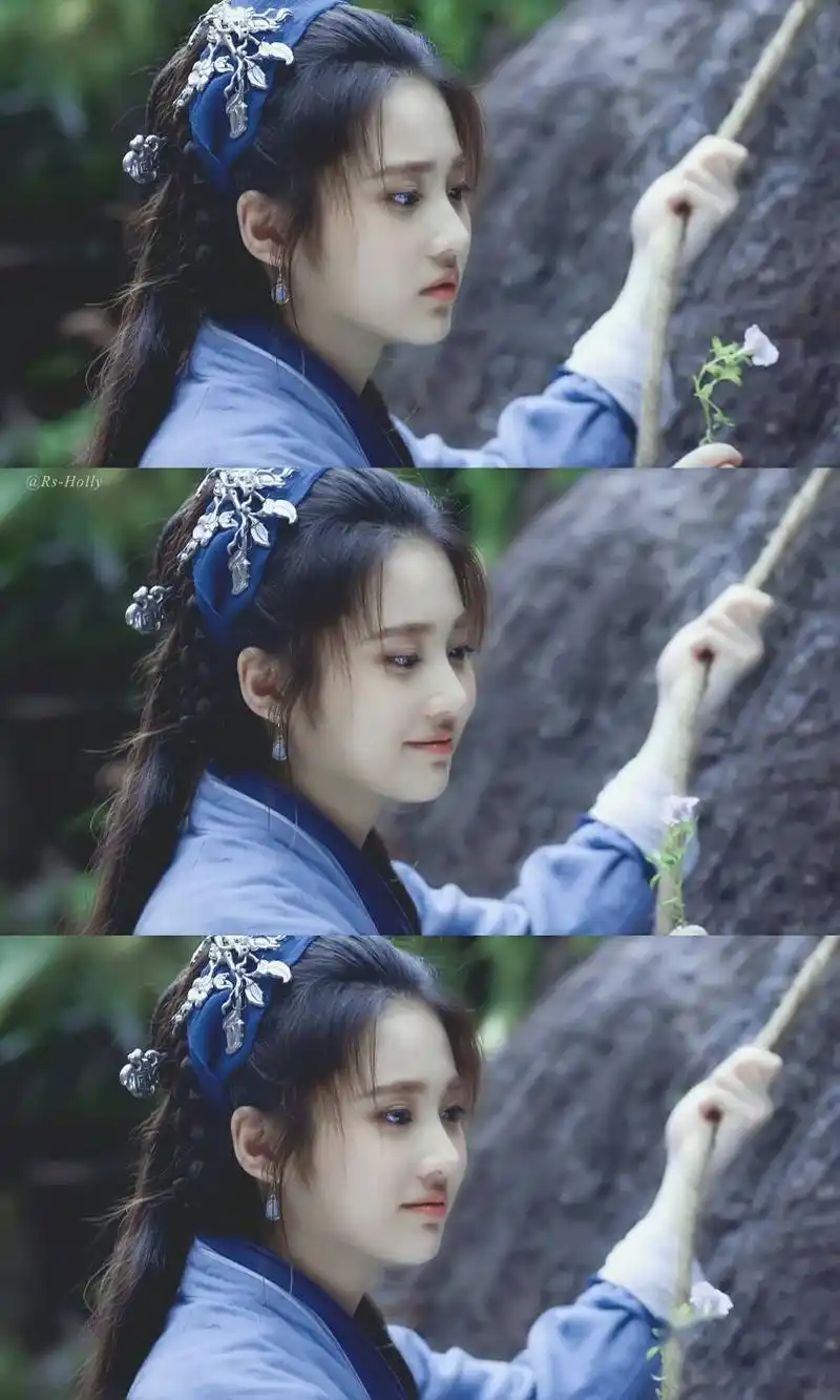 窈窕身影迩迩踏平岁月长歌, 颦蹙眉眼弯弯绕过发梢指柔流淌, 清平过往