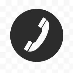 圆形黑色扁平打电话图标