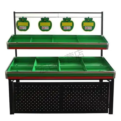 货架超市蔬菜水果货架展示柜果蔬架蔬菜水果生鲜果蔬架子18米双层带门