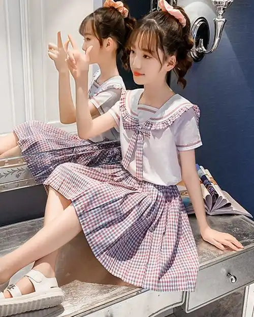 女童夏季jk服儿童学院风夏天裙jk制服12岁10小学生女大童夏装套装
