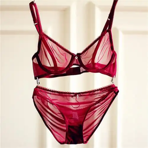 诱惑内衣透明套装透视火辣超薄文胸