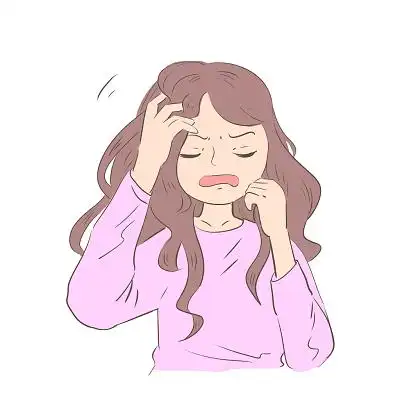 烦恼女孩卡通手绘人物情绪烦恼png素材